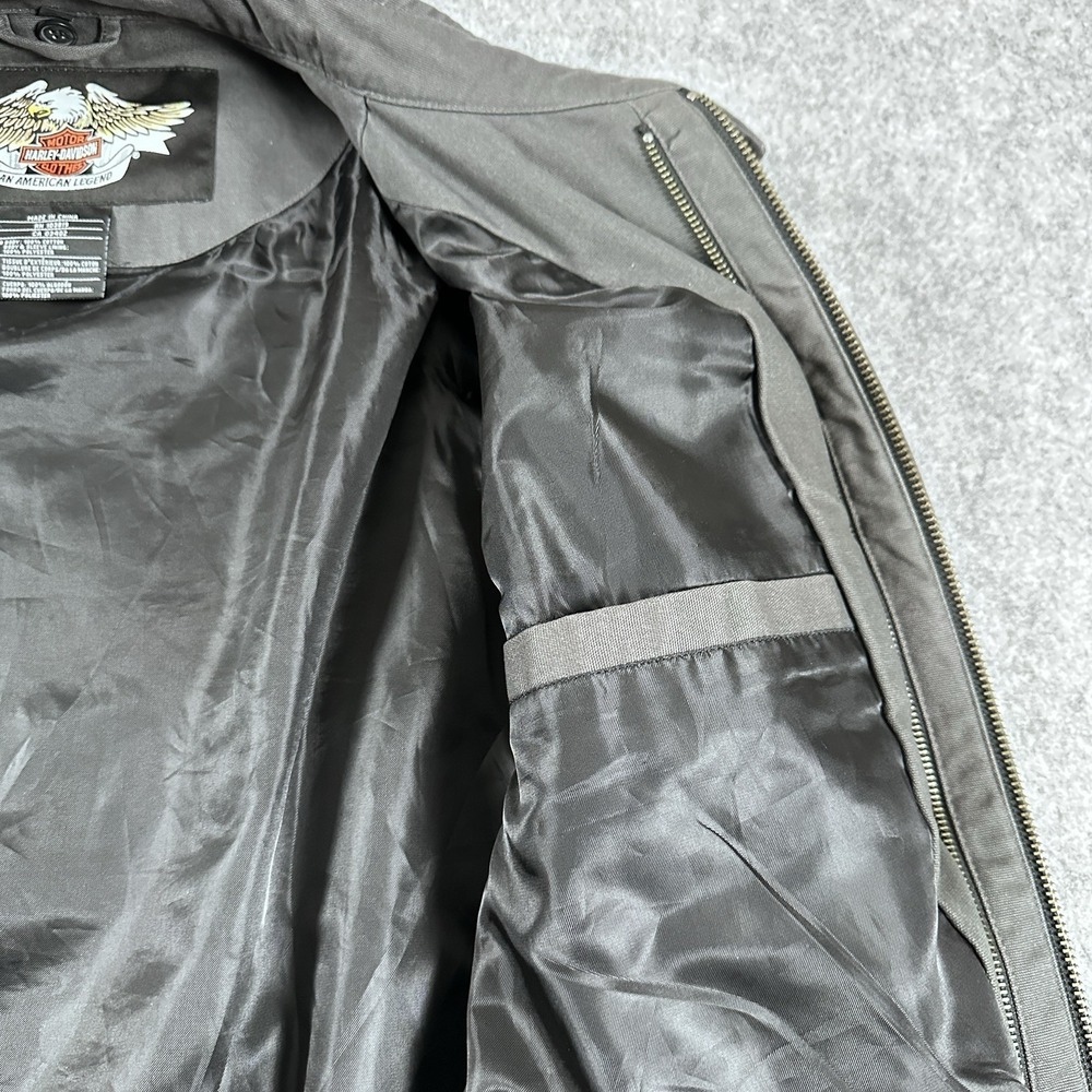 Vintage Harley Davidson Detroit Jacket Embroidered Mechanic Canvas Bomber - Picture 8 of 16